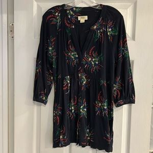 Maeve navy printed cotton top from Anthropologie